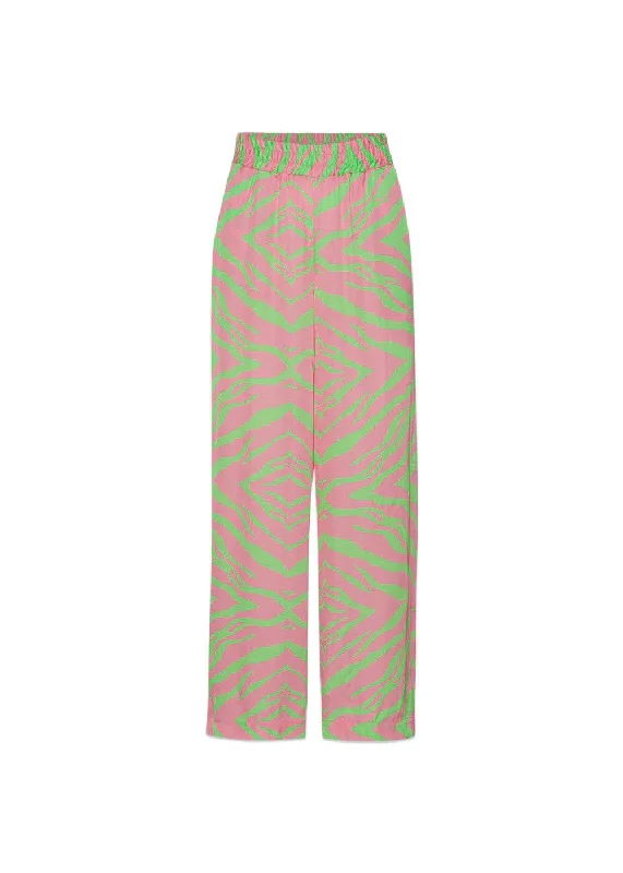 Taylor trousers - Pink Tiger Art Print Trousers Lace Delicate