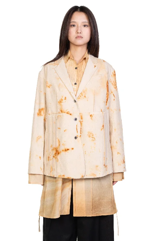 Abstract Cut Out Blazer Rusted Dyed Women's Navy Jacket