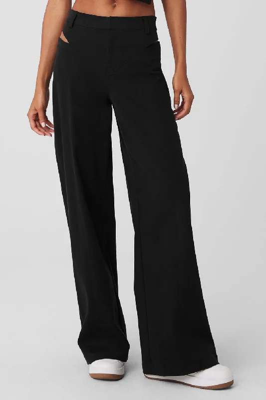 High-Waist Risk Taker Trouser - Black Trousers Travel Practical