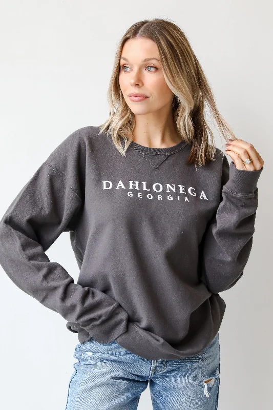 Charcoal Dahlonega Georgia Sweatshirt Hoodie with Zipper Versatile Modern