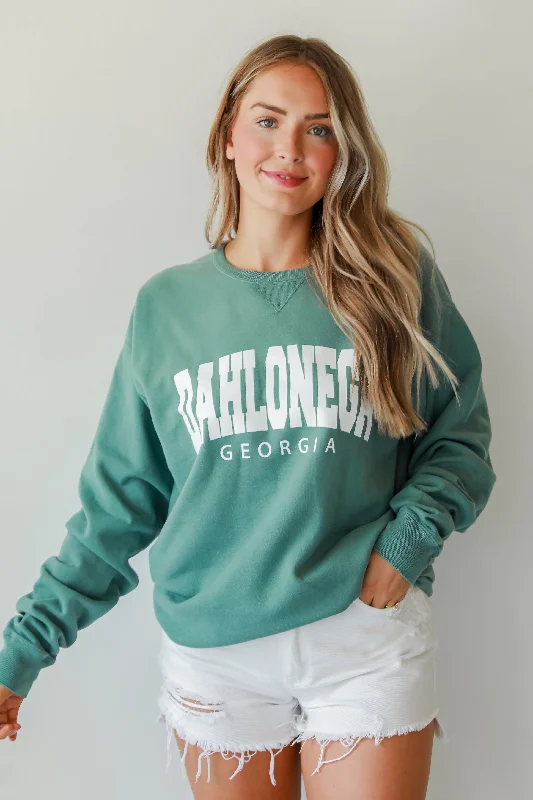 Seafoam Dahlonega Georgia Sweatshirt Hoodie with Double Zipper Versatile Adjustable