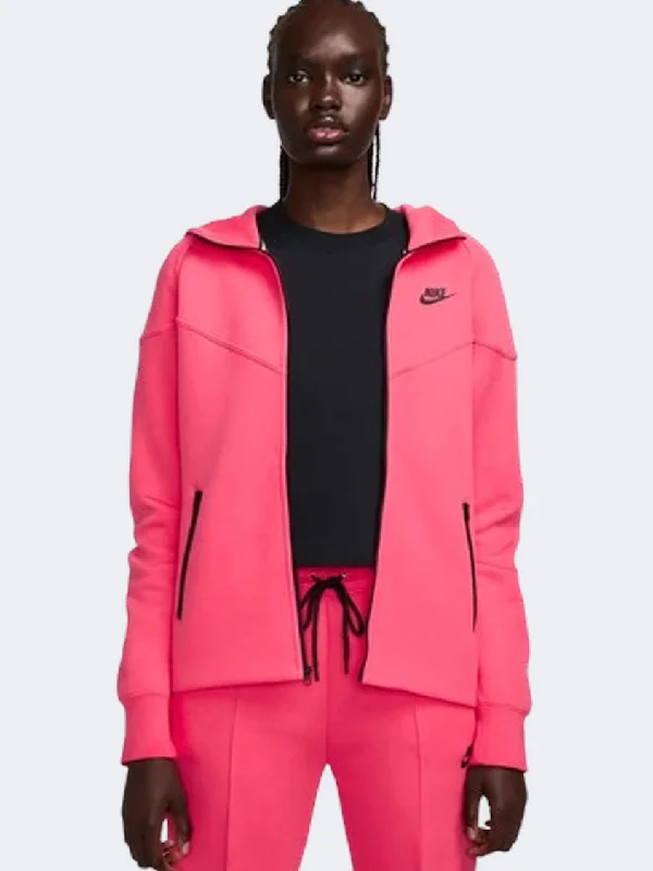 Nike Sportswear Tech Fleece Windrunner Women Lifestyle Jacket Aster Pink/Black Bomber Jacket Anorak Windbreaker