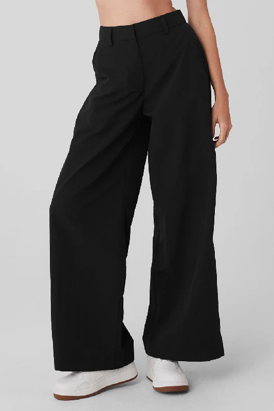 High-Waist Street Smart Trouser - Black Trousers Business Professional