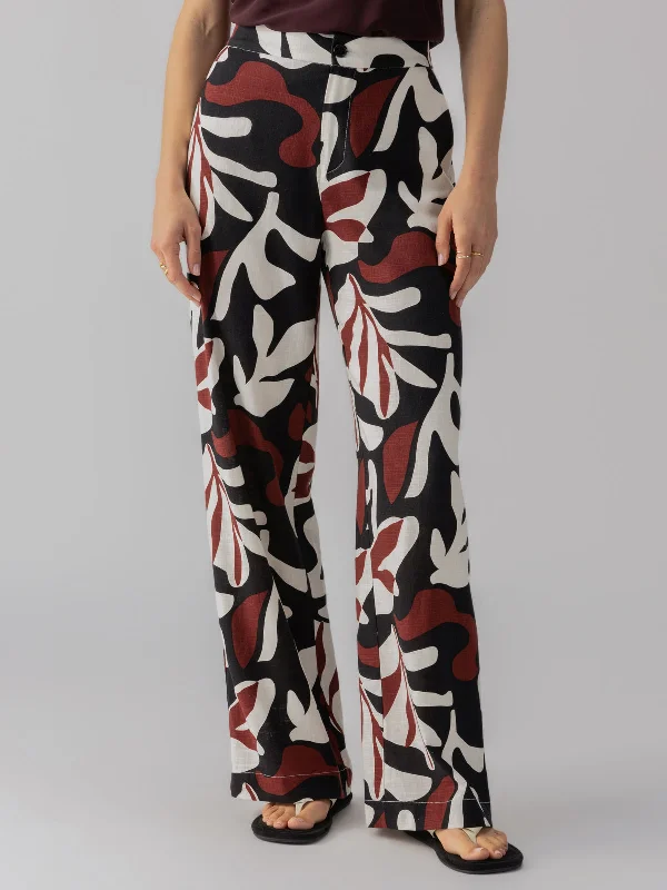 The Soft Semi-High Rise Trouser Mineral Trousers Floral Bohemian