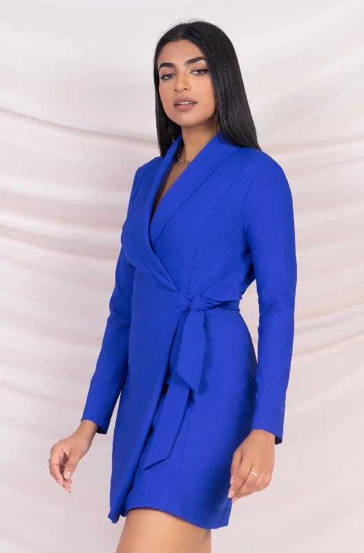 Blue Blazer Dress Women's High-End Blazer