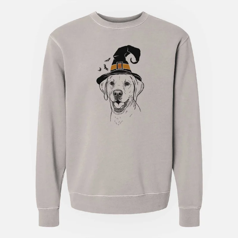 Witch Nate the Labrador Retriever - Unisex Pigment Dyed Crew Sweatshirt Hoodie with Gradient Ombre Colorful