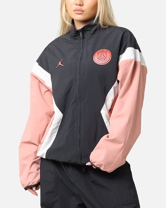 Jordan Paris Saint-Germain Anthem Jacket Rust Pink/Off Noir/Sail Nylon Jacket Polyester Jacket Spandex Jacket