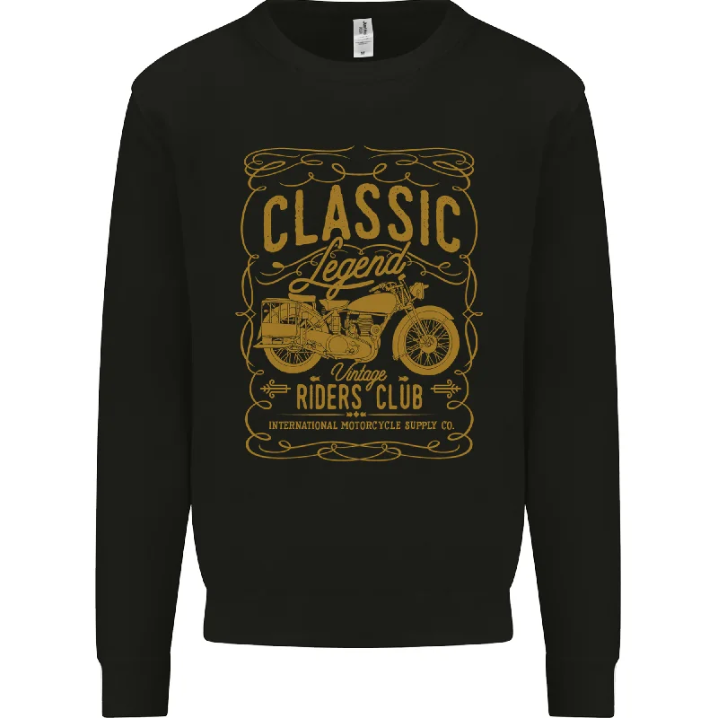 Classic Legend Riders Club Motorbike Biker Mens Sweatshirt Jumper Hoodie with Thumb Holes Functional Cozy