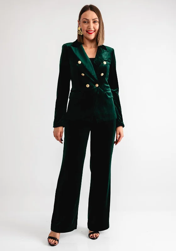 Serafina Collection Velvet Blazer and Trouser Suit, Green Women's Formal Blazer