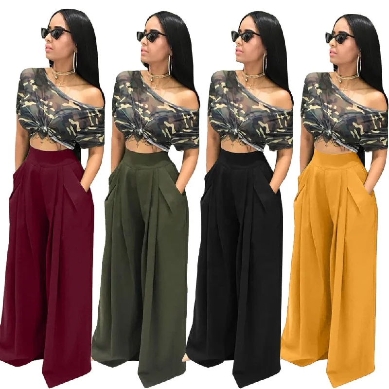 Pants For Women Wholesale Streetwear Loose Jogger Plus Size Women's Pants & Trousers 2021 Sweat Wide Leg Flare Pants Trousers stylish modern