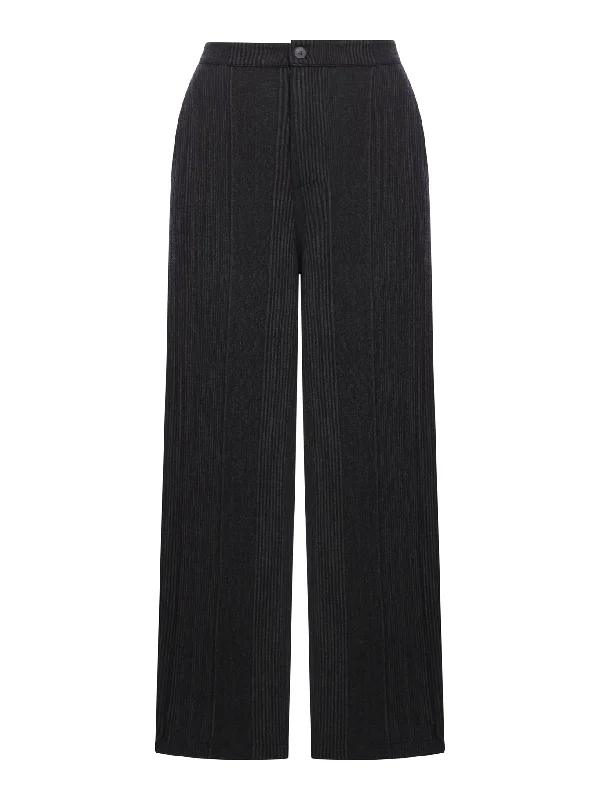 STRIPED FABRIC TROUSERS Trousers Denim Distressed