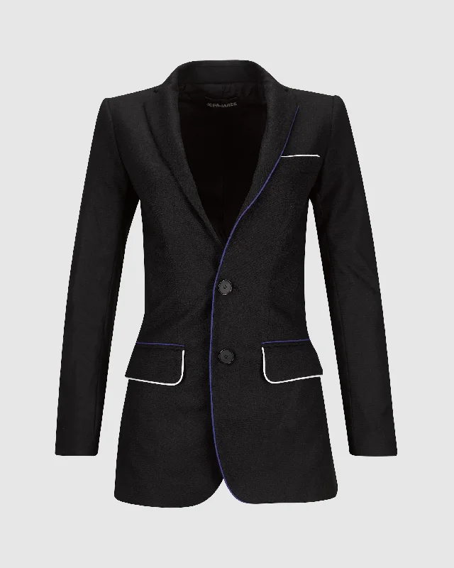 BLACK BLAZER WITH VIVID DETAIL Women's Elegant Suit