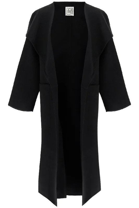 signature wool-cashmere coat 211 110 717 BLACK Elasticated Drawstring Belted