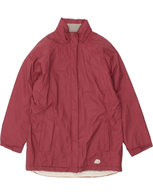 K-WAY Womens Windbreaker Coat IT 44 Medium Burgundy Polyamide Stand-Up Roll-Neck Turtle