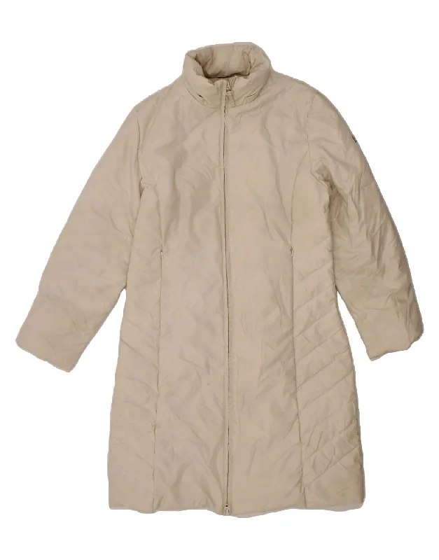 SERGIO TACCHINI Womens Padded Coat IT 46 Large Off White Polyester Fleece Down Feather