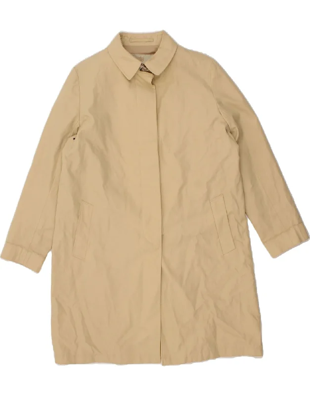 AQUASCUTUM Womens Trench Coat UK 12 Medium Beige Cotton Anorak Windbreaker Fleece