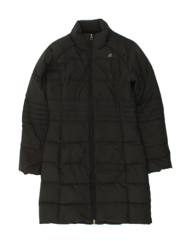 ADIDAS Womens Padded Coat UK 10 Small Black Down Puffer Quilted