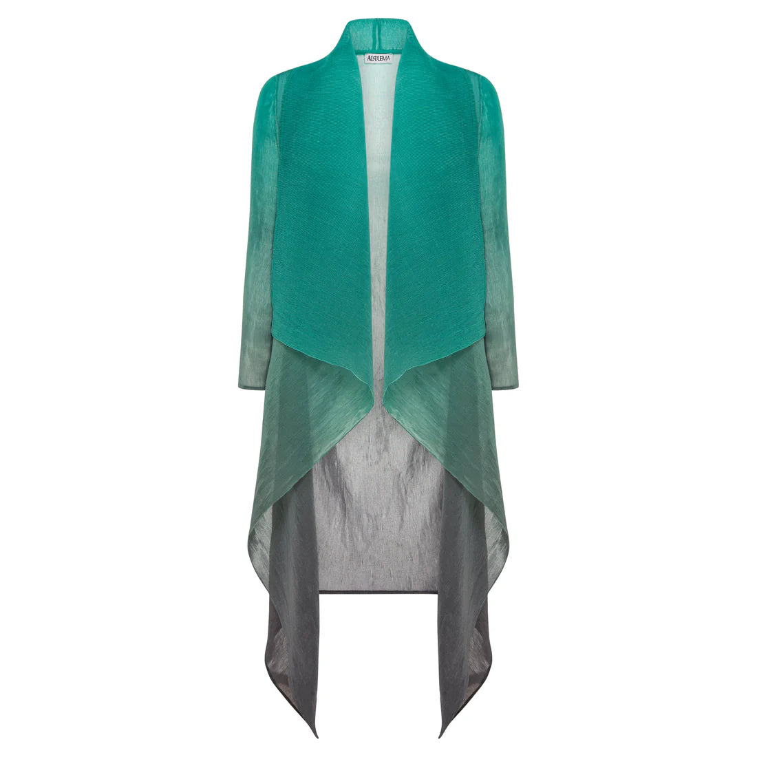 ALQUEMA |  COLLARE COAT & DRESS - VIVID GREEN TO SHADOW Hooded Caped Scarf