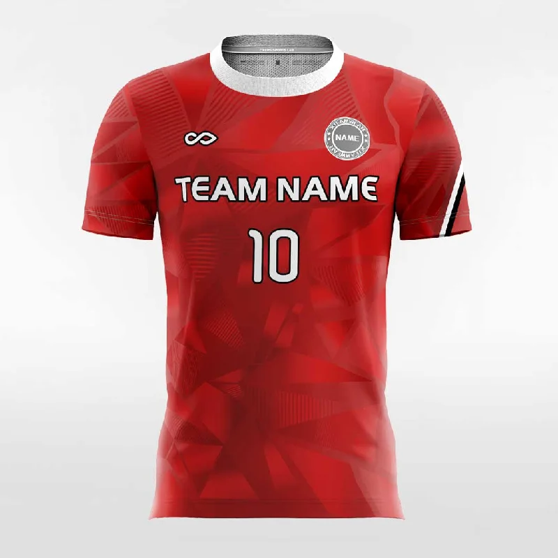 3D Geometry - Women Custom Soccer Jerseys Design Red Premium Jersey Tee