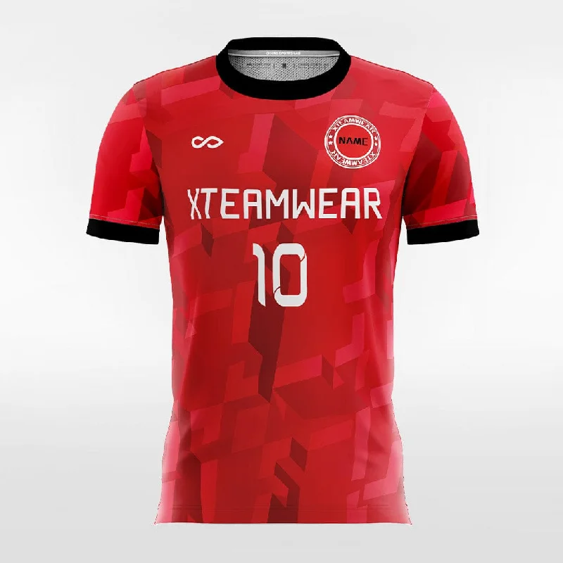 3D Pattern - Women Custom Soccer Jerseys Design Red Color Exclusive Jersey Tee