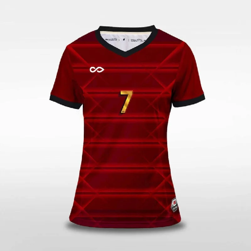 Fortified Parallel - Customized Women's Sublimated Soccer Jerseys Textured Jersey Blouse