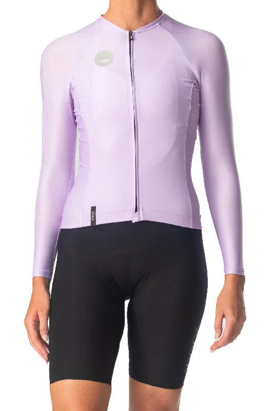 Women's Lightweight Long Sleeve Cycling Jersey - Lavender Mint Green Jersey Tee