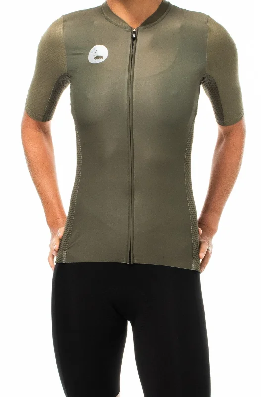 Women's LUCEO Hex Racer Cycling Jersey - Olive Lightweight Jersey Top