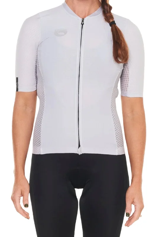 Women's LUCEO Hex Racer Cycling Jersey - Silver Daily Wear Jersey Tee