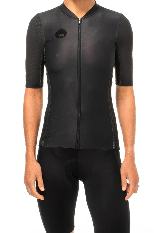 Women's LUCEO Hex Racer Cycling Jersey - Black Turquoise Jersey Tee