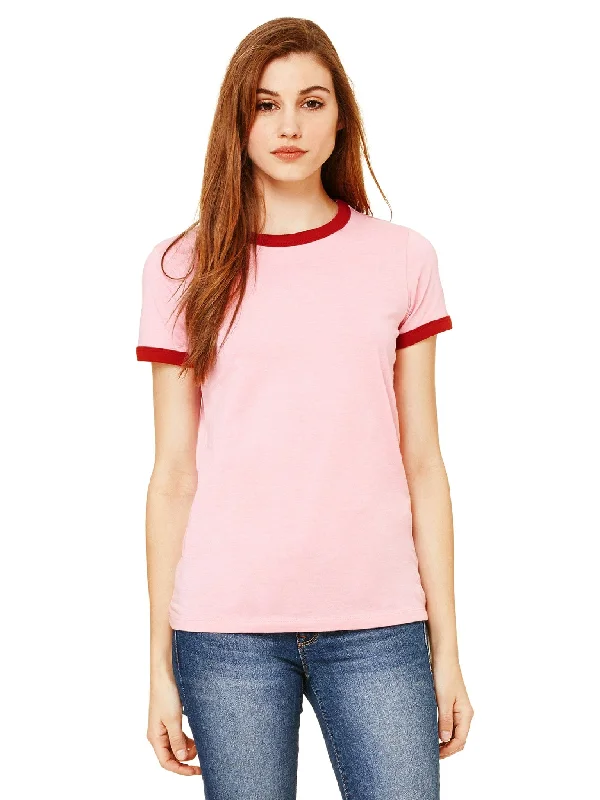 Bella+Canvas Ladies Heather Ringer Tee Mesh Canvas Denim