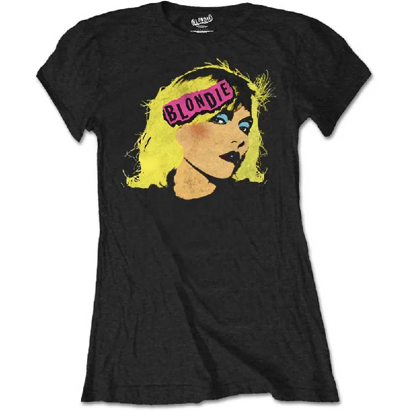 Blondie Punk Logo Ladies T-Shirt Nylon Fabric Polyester Fabric Spandex Fabric