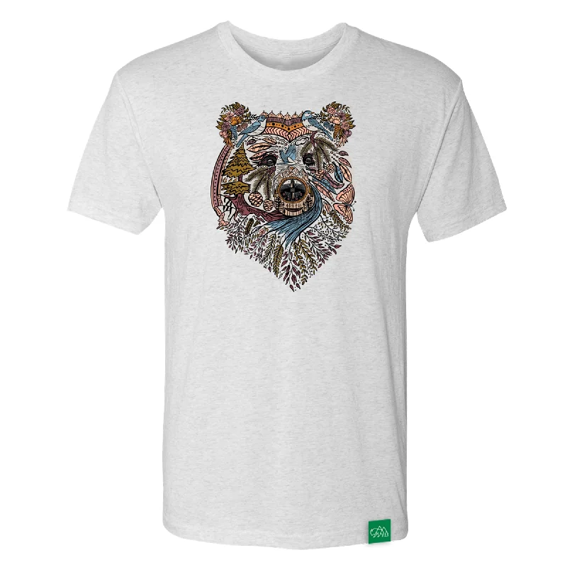 Boho Bear Unisex Triblend T-Shirt Handmade Hand-knitted Hand-woven