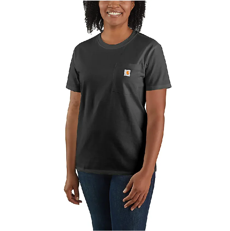 Carhartt Women's Loose Fit Heavyweight Pocket T-Shirt Basic T-Shirt Crew Neck Short Sleeve