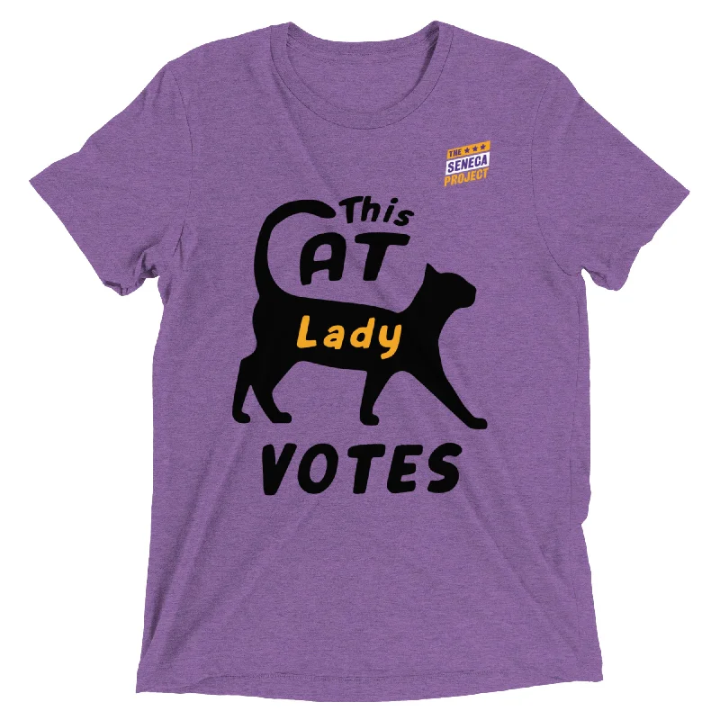 THIS CAT LADY VOTES UNISEX T-SHIRT Nylon Fabric Polyester Fabric Spandex Fabric