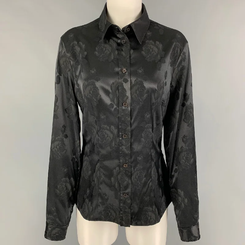 D&G by DOLCE & GABBANA Size One Size Black Polyester Jacquard Shirt Denim Fabric Leather Fabric Suede Fabric