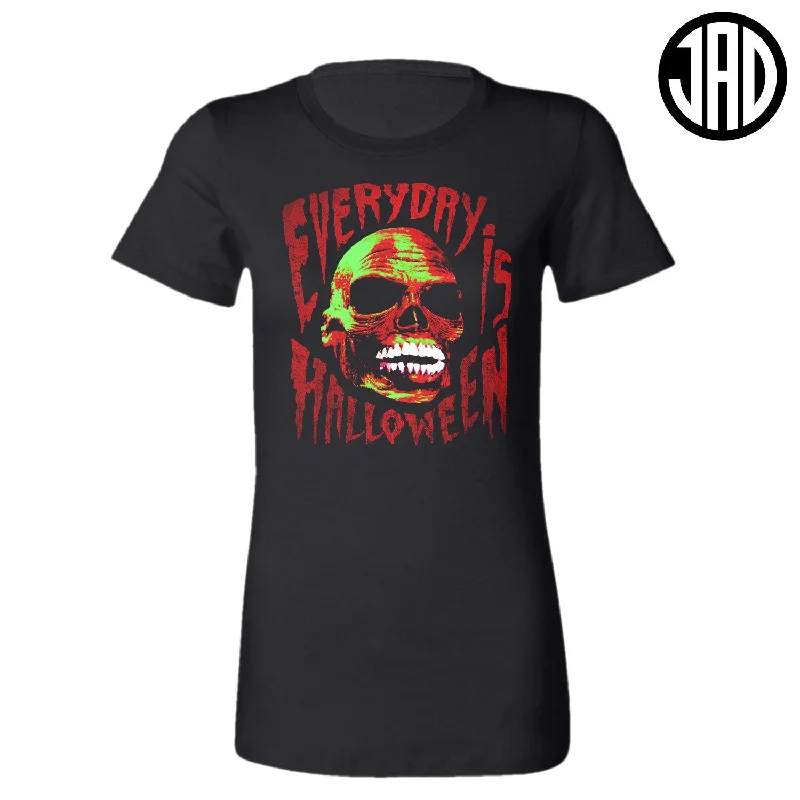 Everyday Is Halloween Skull - Women's Tee Fashionable Trendy Casual