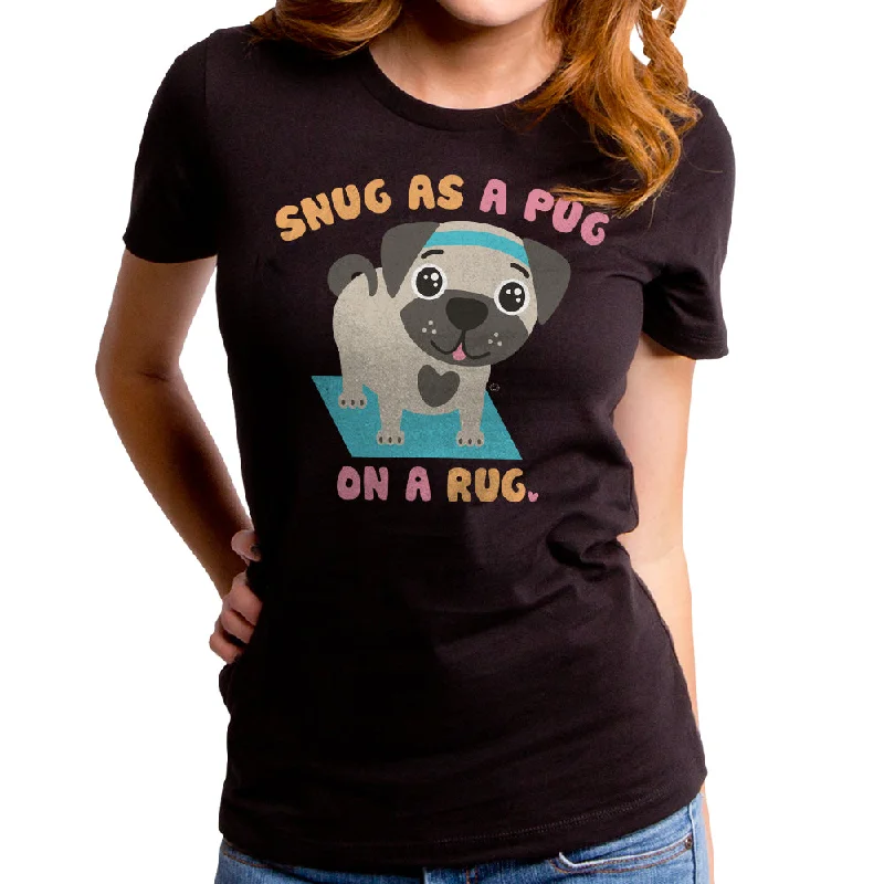 Pug on a Rug Women's T-Shirt Chenille Brocade Lace