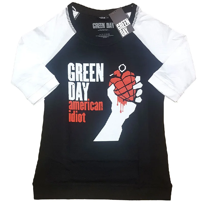 Green Day American Idiot Ladies Raglan T-Shirt Knit Fabric Woven Fabric Fleece Fabric