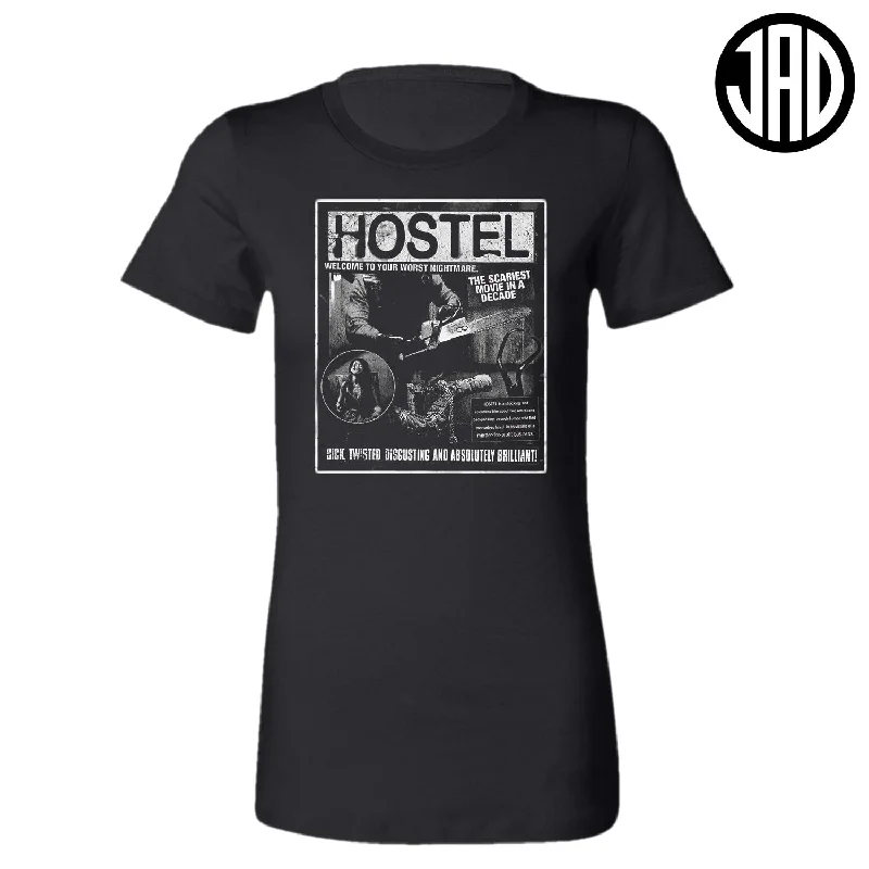 Hostel Poster - Women's Tee Cashmere Blend Cotton Blend Poly Blend