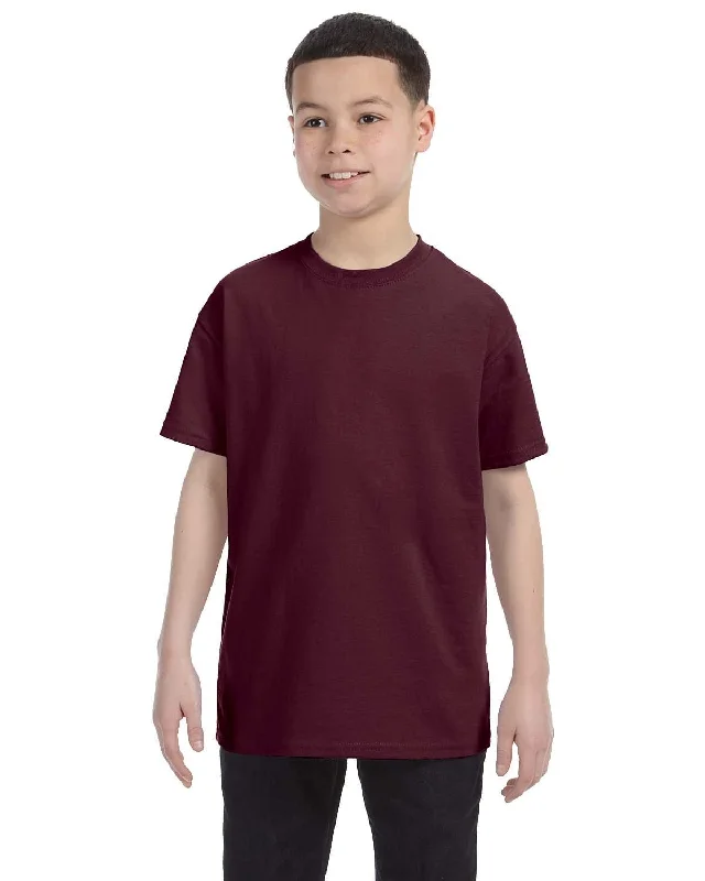 Jerzees Youth Heavyweight 50/50 T-Shirt | Maroon Terry Blend Velvet Blend Canvas Blend