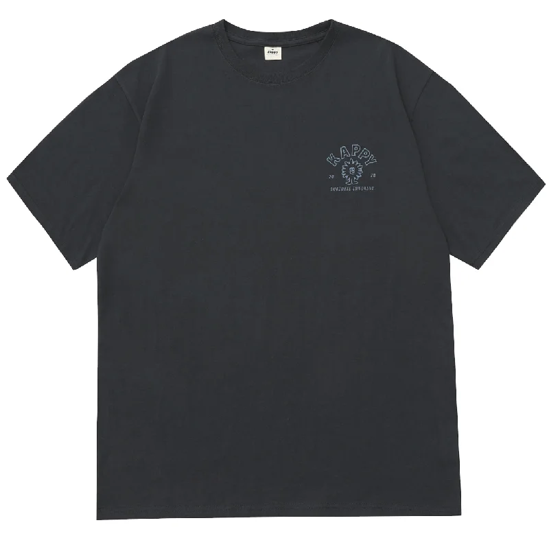 Kappy Sunshine T-Shirt Dark Grey Ribbed T-Shirt High Neck Heavyweight