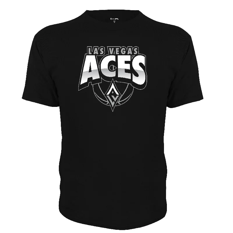 Las Vegas Aces Large Logo Women's T-Shirt Collared Crew Neck Turtle Neck