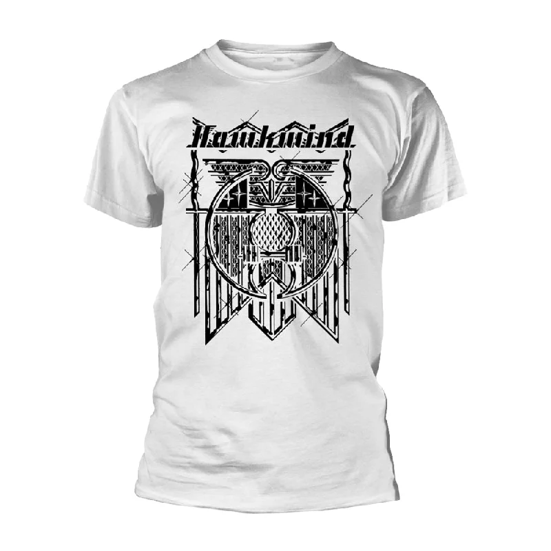 Hawkwind | Official Band T-Shirt | Doremi (white) Handmade Hand-knitted Hand-woven