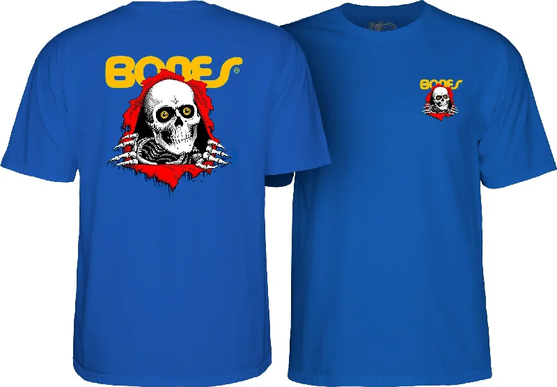 Powell Peralta Ripper Youth T-shirt - Royal Blue Mesh Blend Leather Blend Suede Blend