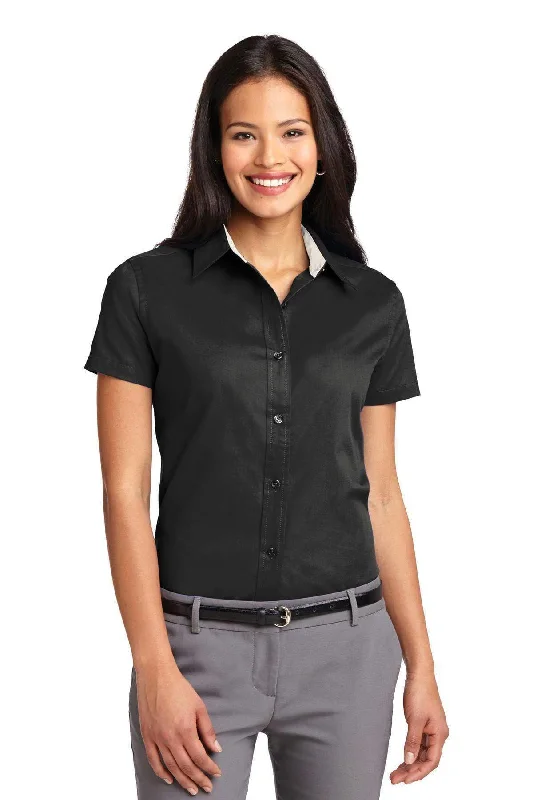 Port Authority Ladies Short Sleeve Easy Care  Shirt.  L508 Mesh Fabric Canvas Fabric Denim Fabric