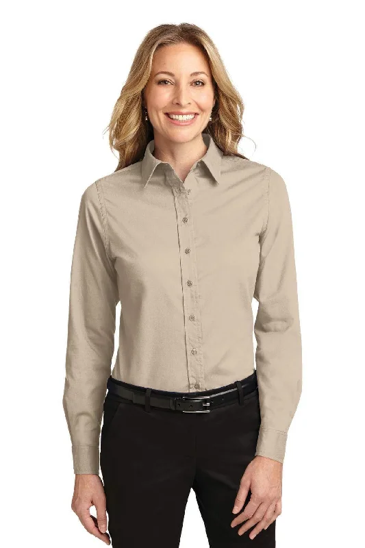 Port Authority Ladies Long Sleeve Easy Care Shirt.  L608 Sequined Glittery Shiny