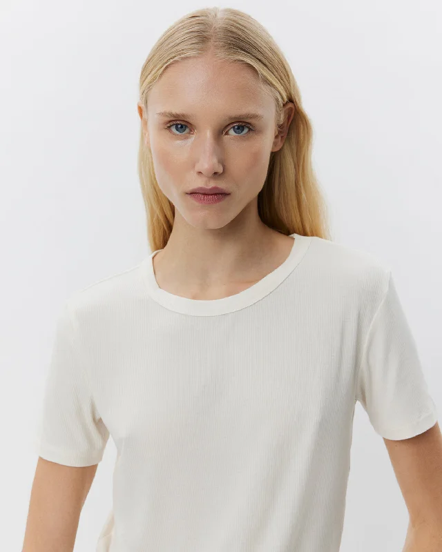 NATALIASW T-SHIRT - Off White Houndstooth Herringbone Solid