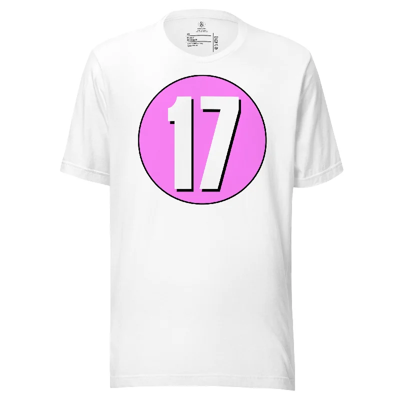 Unisex t-shirt: White on Pink 17 Hooded Caped Shawl Collar