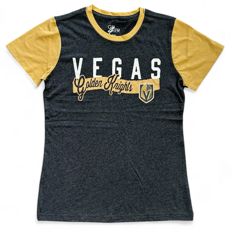 Vegas Golden Knights Women's Gold Sleeve Shirt Modern Contemporary Chic