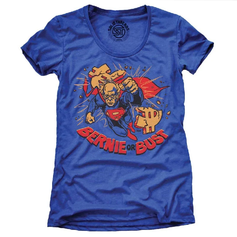 Women's Bernie or Bust T-shirt Spandex Blend Rayon Blend Denim Blend